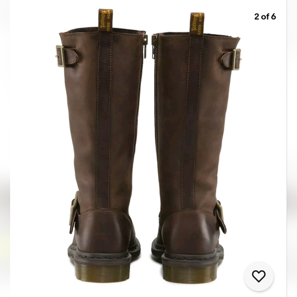 Dr Martens Brief On Boots Robin Dark Brown 14794201 Classic Doc Tall 9 - Picture 2 of 11